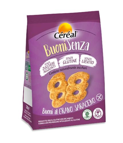Céréal Buonisenza Al Grano Saraceno, Biscotti Senza Glutine, Biscotti Senza Lievito, Senza Zuccheri Aggiunti - 200G