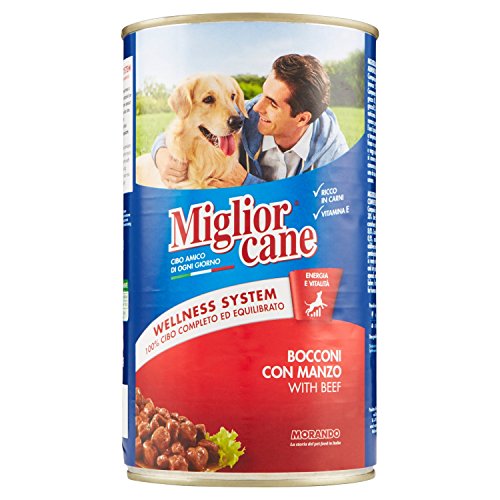 Migliorcane Alimento Completo Per Cani Adulti, Bacconi Con Manzo, Vitamine E Sali Minerali, 1250G
