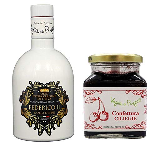 Olio Extravergine Di Oliva Monovarietale Peranzana Gusto Fruttato 500 Ml Confettura Di Ciliegie 340 Gr Prodotti Italiani