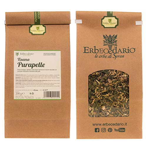 Erbecedario - Purapelle Tisana Depurativa Da Scorie E Tossine Per La Pelle, Diuretica E Rimineralizzante. Tisana Detox Fegato Al Tarassaco. Tisana Dre