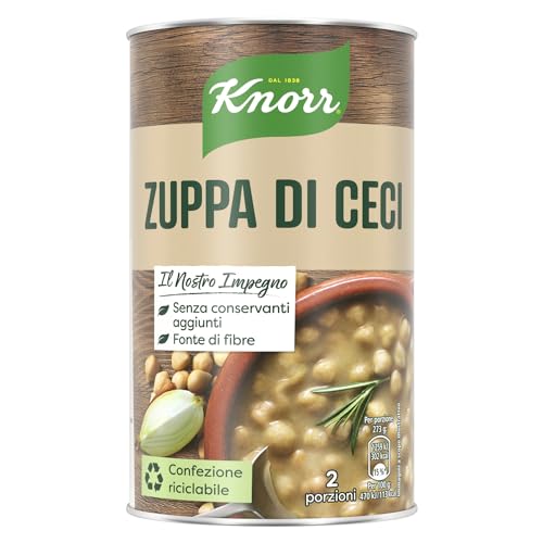 Knorr Zuppa Di Ceci, Piatti Pronti Knorr Con Ingredienti Naturali, Senza Coloranti E Senza Conservanti Aggiunti, Fonte Di Fibre, Vegano, Confezione Da