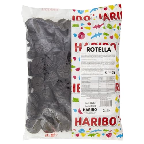 Haribo Rotella, Caramelle Gommose, Gusto Liquirizia, Busta Sfusa Ideale Per Feste - 2Kg