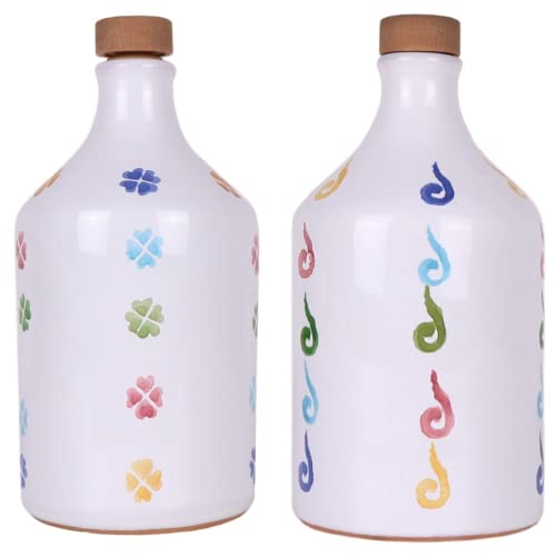 Olio Extravergine Di Oliva Italiano 2 Orci In Ceramica Idea Regalo Selezione Profumo Intenso Monovarietale Peranzana 500 Ml