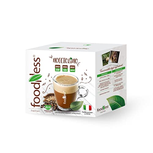 Foodness - 1 Box Da 10 Capsule Di Nocciolino, Capsule Compatibili Con Sistema Dolce Gusto E Nespresso, Solubile Per Bevanda Al Gusto Di Caffè Alla Noc