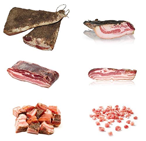 Degustazione Guanciale Gr.500 + Pancetta Tesa Gr.400 + Guanciale Cubetti Gr.200 - Norcineria Umbra Produzione Artigianale - Sapori Dell'Umbria - Il Sa