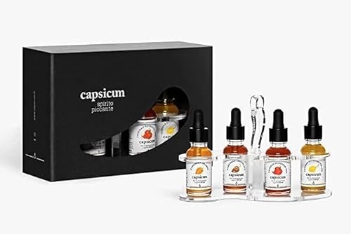 Set Oliera Capsicum Idea Regalo Originale | Olio Piccante Peperoncino Capsicum | Olio Al Peperoncino Piccante 20 Ml | Olio Al Peperoncino 100% Made In