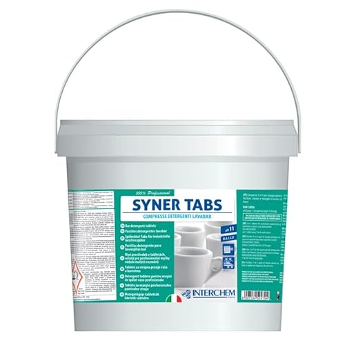 Syner Tabs 5 In 1 Detergente Lavastoviglie Profumato Al Limone Fustino Da 150 Pastiglie.