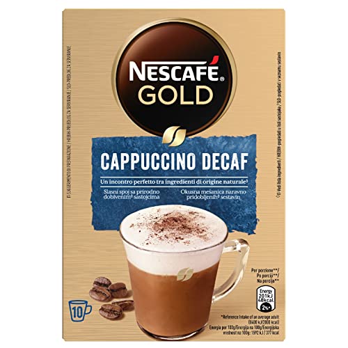 Nescafé Gold Cappuccino Decaf Solubile Decaffeinato, 10 Bustine 125G