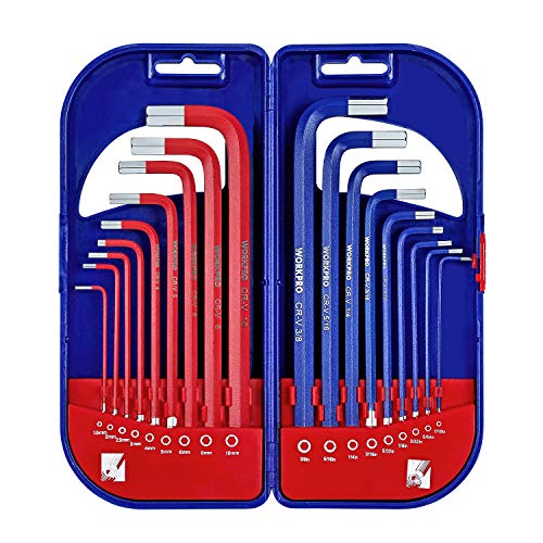 Workpro Chiavi Esagonali Torx, Kit Di Chiavi A Brugola, Testa Sferica, Set Di 18 Pezzi