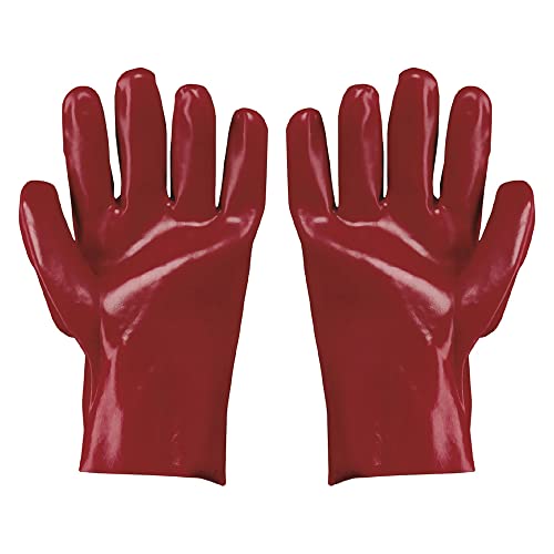 Oem Systems Guanti In Pvc Rossi Antiacido Cf. 12 Pz.