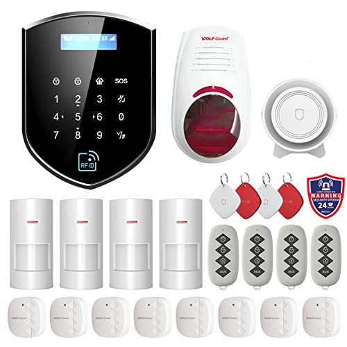 Wolf Guard Wt4R-W03 2.4G Wifi + 4G Gsm Wireless Antifurto Sicurezza Casa Allarme Kit Fai Da Te Tuya Smartlife App Google & Alexa