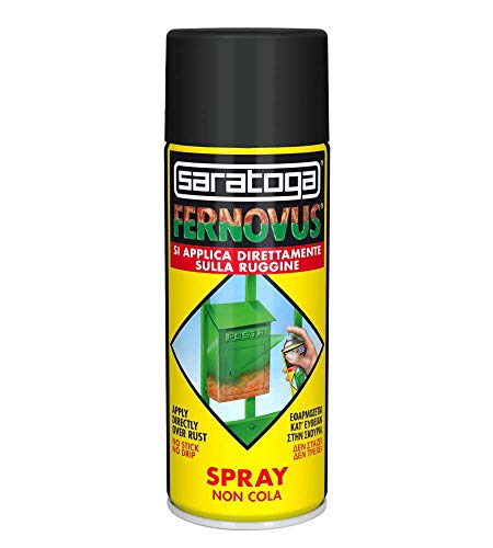 Saratoga Vernice Antiruggine Spray Pronta All'Uso, Bomboletta Da 400 Ml Nero