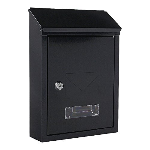 Homedesign Cassetta Postale Homedesignmailbox Hdm-2100-Antracite, In Acciaio, 2 Feritoie, Targhetta Portanome Integrata Nella Finestra Di Visualizzazi