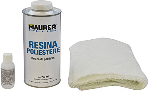 Kit Riparazione Resina Poliestere 750 Ml Con Indurente E Fibra Di Vetro
