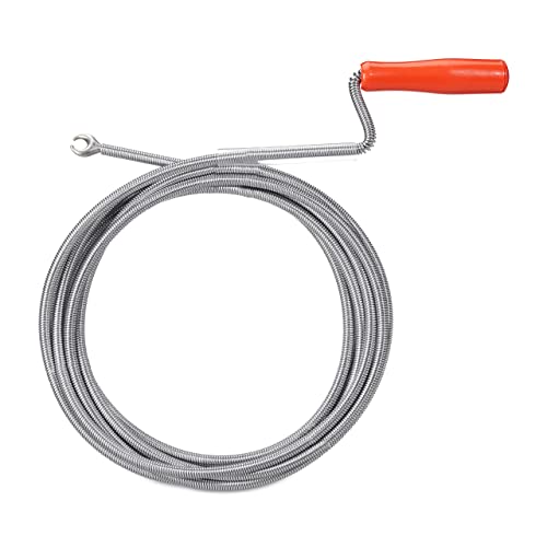 Relaxdays Sturatubi Con Gancio, Sonda Pulizia Tubi Di Scarico Manuale, Wc, Doccia, Lavandini, Lavabo, 9Mm X 5M, Argento