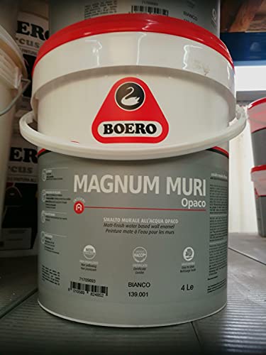 Boero Magnum Per Muri Opaco Bianco 10 Litri Smalto Opaco Per Muri All'Acqua Idoneo Per Ambienti Con Metodologia Haccp