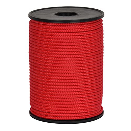 Corderie Italiane 006037231 Cordino Colorato Hobby, Rosso, 2 Mm, 100 M