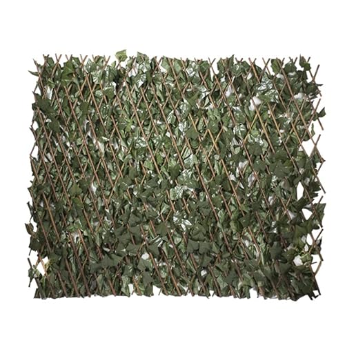 Virsus 1 Traliccio Estensibile In Legno Naturale Salice Con Foglie Finte 2820, Misura 100X200 Cm, Siepe Edera Artificiale Per Decorazione Esterni Pann