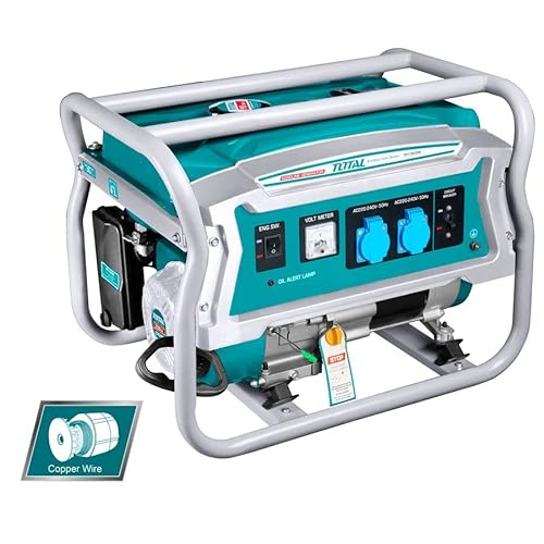 Total - Generatore Di Corrente 3,5 Kw Con Motore 4 Tempi E Avviamento A Strappo