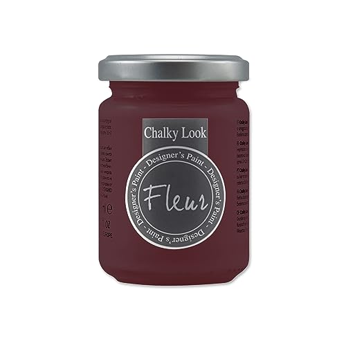Fleur Designer'S Paint | Pittura Ad Acqua, Effetto Gesso Naturale, Extra Opaca, Fleur Chalky F29, Colore Porto Red, Made In Italy, Formato Da 130 Ml