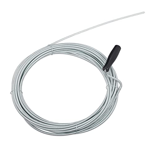 Relaxdays Sonda Sturatubi Da 10 M, Spirale Sturalavandini Meccanica, Per Wc, Doccia, Vasca, Ø 5Mm, Argento