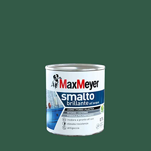 Maxmeyer Smalto All'Acqua Poliuretanico Brillante Verde Scuro 0,75 L