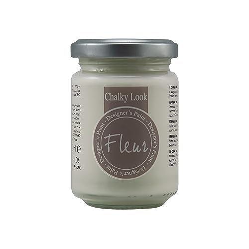 Fleur Designer'S Paint | Pittura Ad Acqua, Effetto Gesso Naturale, Extra Opaca, Fleur Chalky F09, Colore Grey White, Made In Italy, Formato Da 130 Ml
