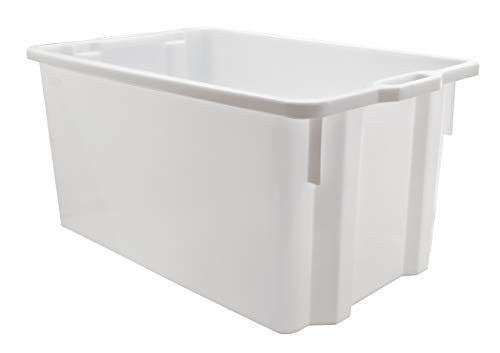 Mobil Plastic Cassa Chiusa In Plastica Per Alimenti Sovrapponibile E Impilabile Capienza 90 Litri Con Manici - Colore Bianco