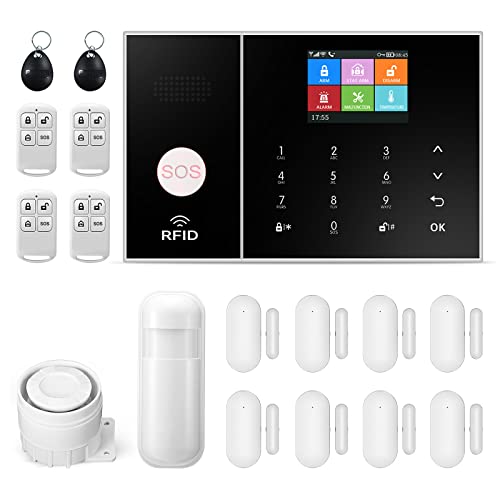 Sistema Di Allarme Casa Senza Fili, Gsm Sms Sistema Antifurto Completo Con Sirena Allarme 120Db, Telecomando Intelligente, Display Lcd, Invite Vocale,