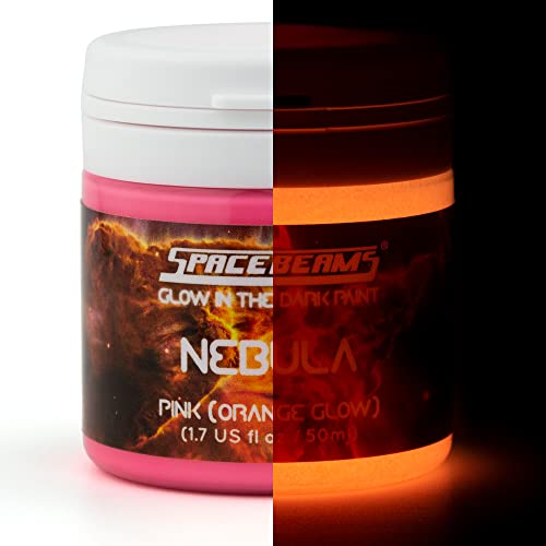 Pittura Luccicante Al Buio (50 Ml (Confezione Da 1), Rosa Con Bagliore Arancione (Nebula))