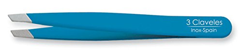 3 Claveles 12277 Pinza Depilar Sesgada, Inoxidable De 9 Cm
