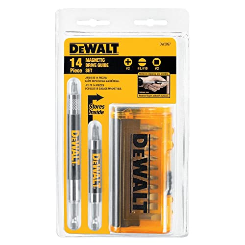 Dewalt Set Di Punte Per Cacciavite, Guida Magnetica, 14 Pezzi (Dw2097Cs), Metallo
