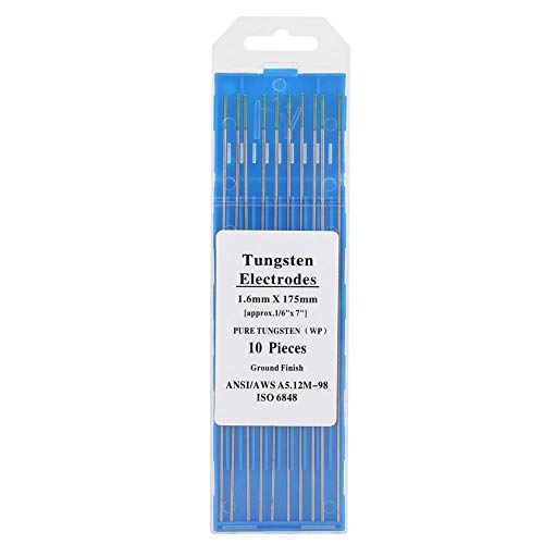 Elettrodi Di Tungsteno Puri, Tig Stick Per Elettrodi Di Tungsteno Puro Con Punta Verde Professionale Per Saldatrice Ac Wp, 10 Pezzi(1.6Mm*175Mm)