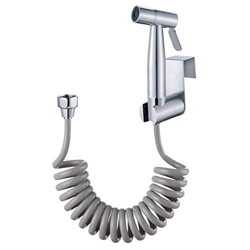 Spruzzatore A Mano Per Bidet, In Acciaio Inox Shattaf, Soffione Doccia Per Wc, Con Tubo Per Doccia In Abs A Molla Da 59" E Supporto Per Staffa (Confez