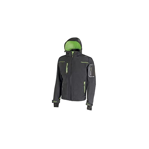 U-Power Space, Giacca Softshell, Con Cappuccio Staccabile, Tasche Ampie, Full Zip, Antivento, Impermeabile, Tessuto Resistente, Confortevole (Asphalt