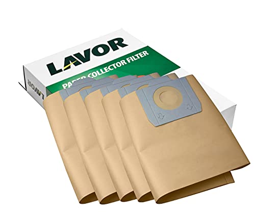 Lavor Sacchetti Raccoglitori In Carta Per Aspiratori Wt30, Cf30, Trenta, Gnx, Swimmy - 5 Pezzi