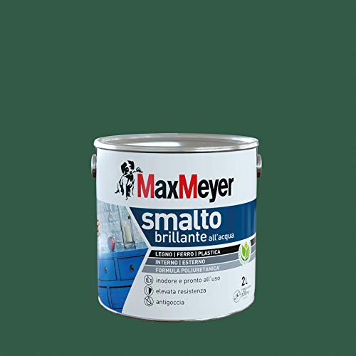 Maxmeyer Smalto All'Acqua Poliuretanico Brillante Verde Scuro 2 L