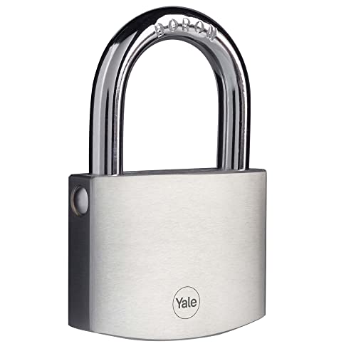 Yale Lucchetto In Ottone Di Alta Sicurezza Con Finitura Cromata Y120B/70/141/1, Corpo 70Mm, Arco In Acciaio Indurito Al Boro, 3 Chiavi