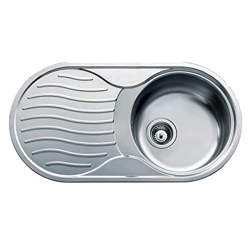 Fregadero Dr-80 1C 1E Izqda Fregadero Inox Cubeta Redonda Y Escurridor Izqda., 160Mm, Øgrifo, Mueble 45