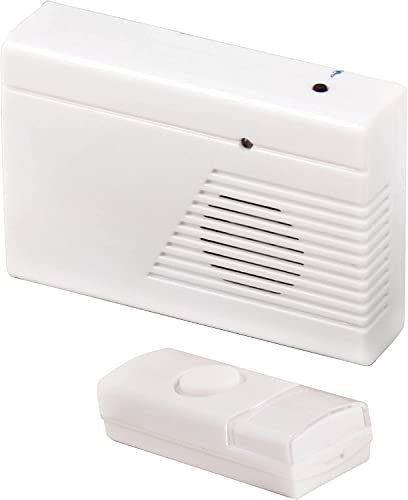Velamp Dom001 Campanello Senza Fili Da Esterno Impermeabile, 25 Melodie, Raggio D’Azione 100M, Indicatore Led, A Batteria, Bianco