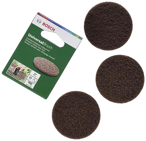 Bosch Home And Garden Tampone Abrasivo Per Impieghi Gravosi Spazzola Elettrica Di Pulizia Universalbrush, 3 Pezzi Inclusi, In Confezione Cartone