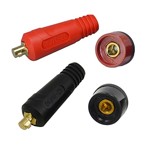 Riverweld Cavo Di Saldatura Tig Set Di Prese Di Collegamento A Pannello Dkj10 25 E Dkz10-25 Montaggio Rapido Euro Style 200 Amp 4 Pezzi