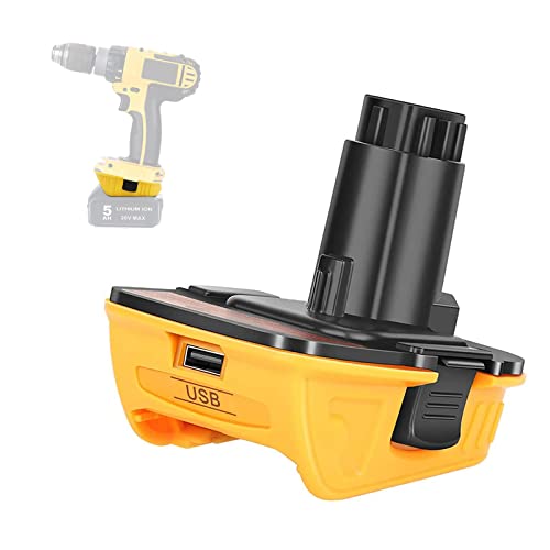Adattatore Di Ricambio Dewalt 20V Dca1820 Con Usb Compatibile Con Strumenti Dewalt 18V, Converte Batteria Al Litio Dewalt 20V Dcb204 Dcb205 Dcb206 Dcb
