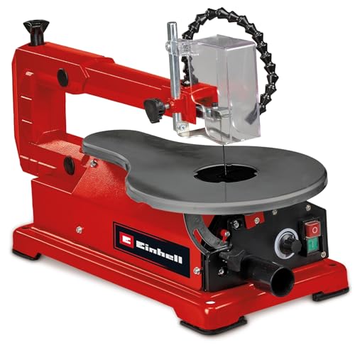Einhell Sega Da Traforo Tc-Ss 406 E (120 W, Altezza Di Taglio 50 Mm, Tavolo Inclinabile A 47°, Velocità Variabile, Soffiatore, Incl. 2 Lame)