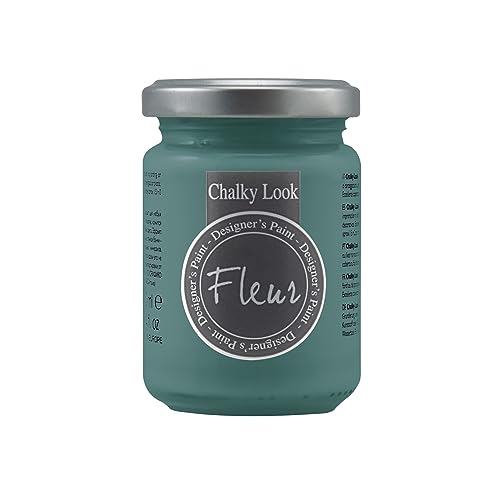 Fleur Designer'S Paint | Pittura Ad Acqua, Effetto Gesso Naturale, Extra Opaca, Fleur Chalky F60, Colore Vanity Blue, Made In Italy, Formato Da 130 Ml