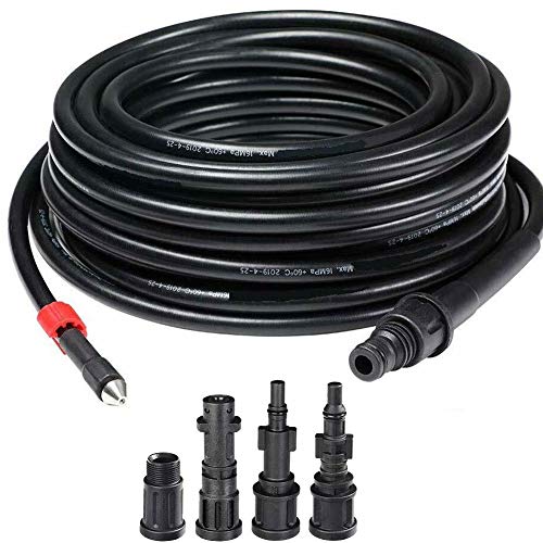 Bakaji Sonda Sturatubi Spurgatubi Per Idropulitrice Alta Pressione 15 Metri Sistema Antipiega Connettore Interno In Rame Rivestimento In Pvc Resistenz