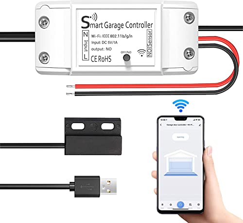 Apriporta Wifi Garage Door Opener, Maxcio Apricancello Intelligente Compatibile Con Alexa&Google Home, Controllo App Smart Life/Maxcio, Interruttore W