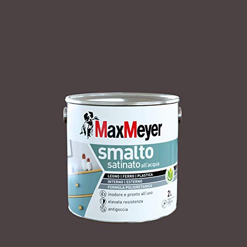 Maxmeyer Smalto All'Acqua Poliuretanico Satinato Marrone 2 L