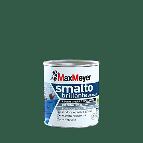 Maxmeyer Smalto All'Acqua Poliuretanico Brillante Verde Scuro 0,125 L