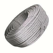 Fune Cavo Acciaio 3 Mm -50 Mt- 300 Kg Carico Rottura Zincata